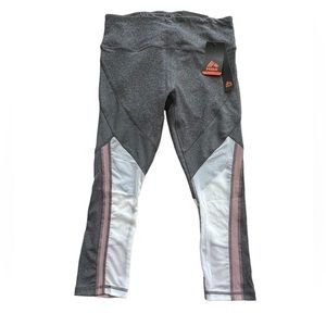 RBX Grey Pink &‎ White Capri Length Leggings NWT Size Medium